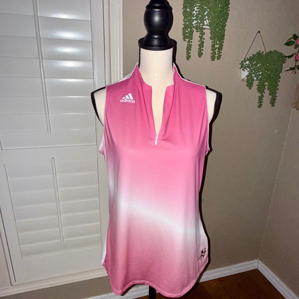 Adidas Auburn War Eagle Ombre Golf Polo - Women’s L, Pink Fade Fan Favorite